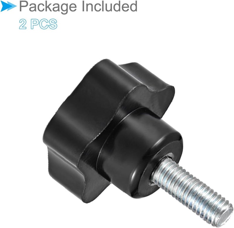 CoCud Star Clamping Knobs, M8 x 15mm Male Thread 39mm Head, Plastic Thumb Screw Grip Hand Knobs Threaded Bolt Black - (Applications: for Lathe Machinery), 2-Pieces - Image 5